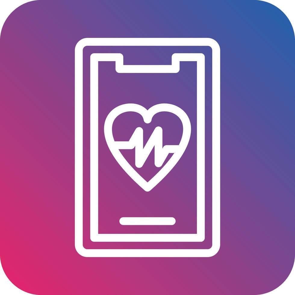 Mobile Heart Rate Vector Icon Design