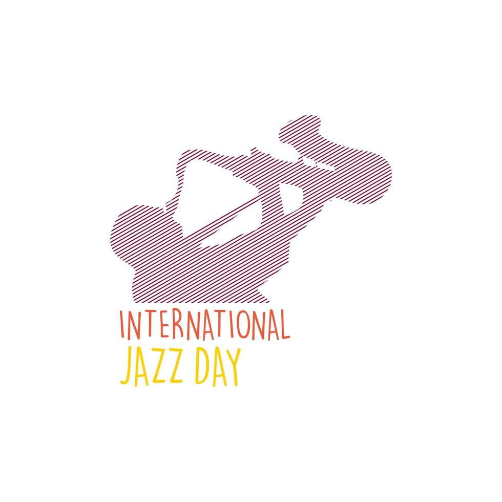 Flat international jazz day background vector