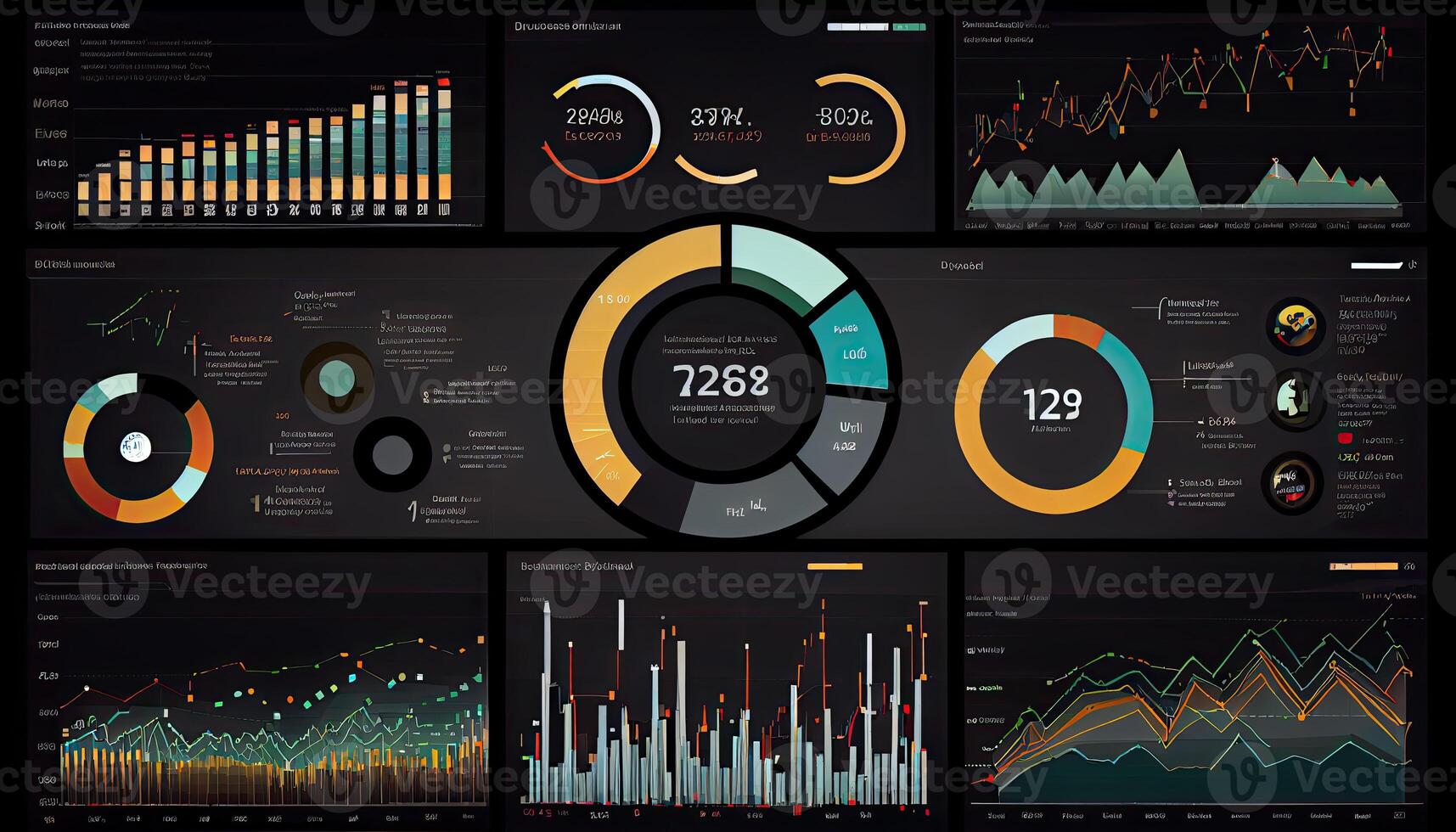 Analyst working on business analytics dashboard photo