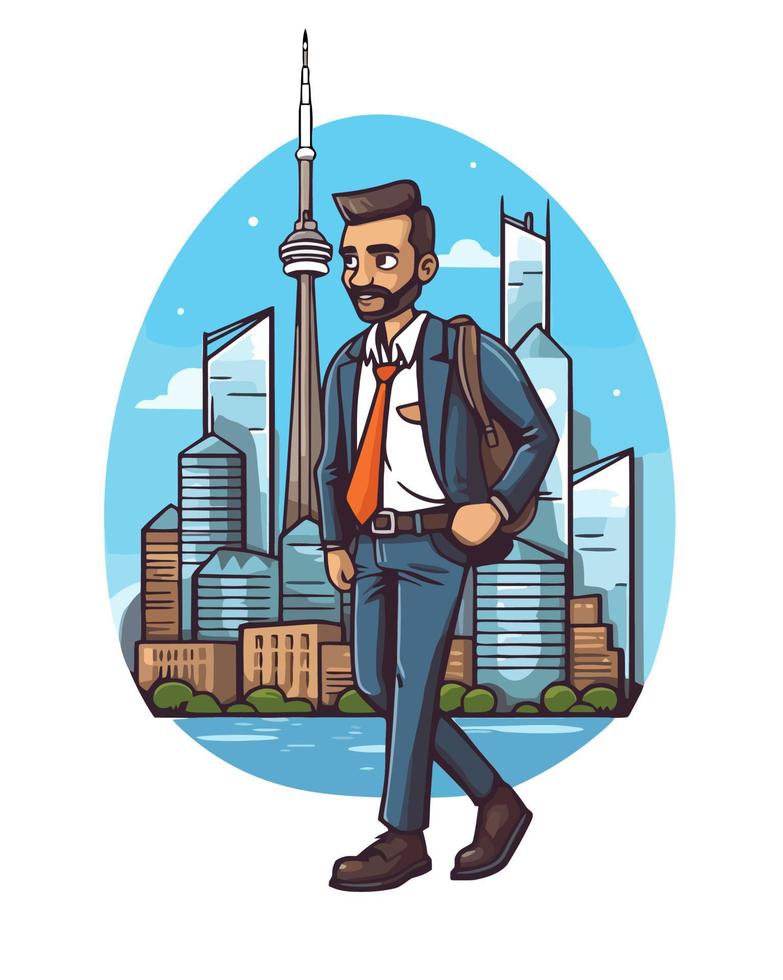 Business man in Toronto vector