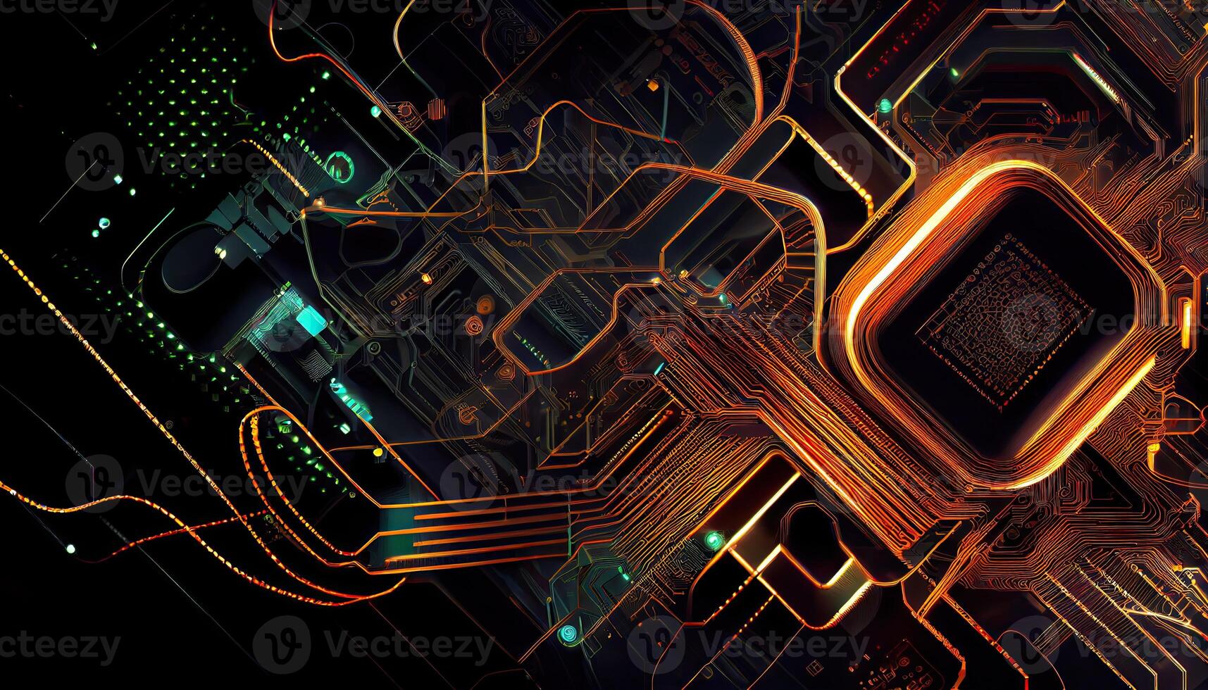 Abstract circuit cyberspace design created photo