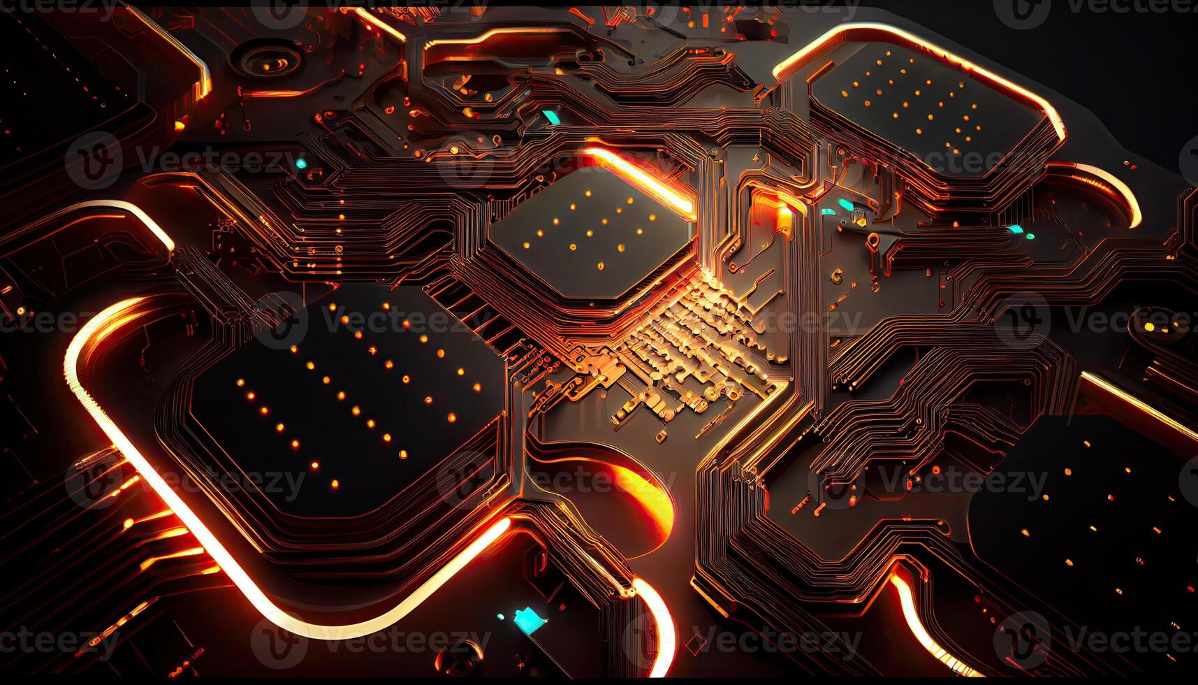 Abstract circuit cyberspace design created photo