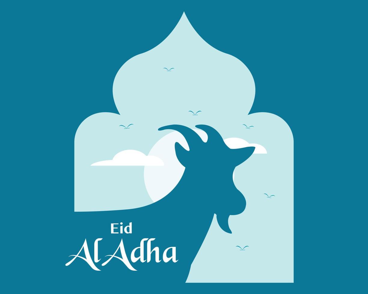 Eid Al Adha Flat With Goat vector