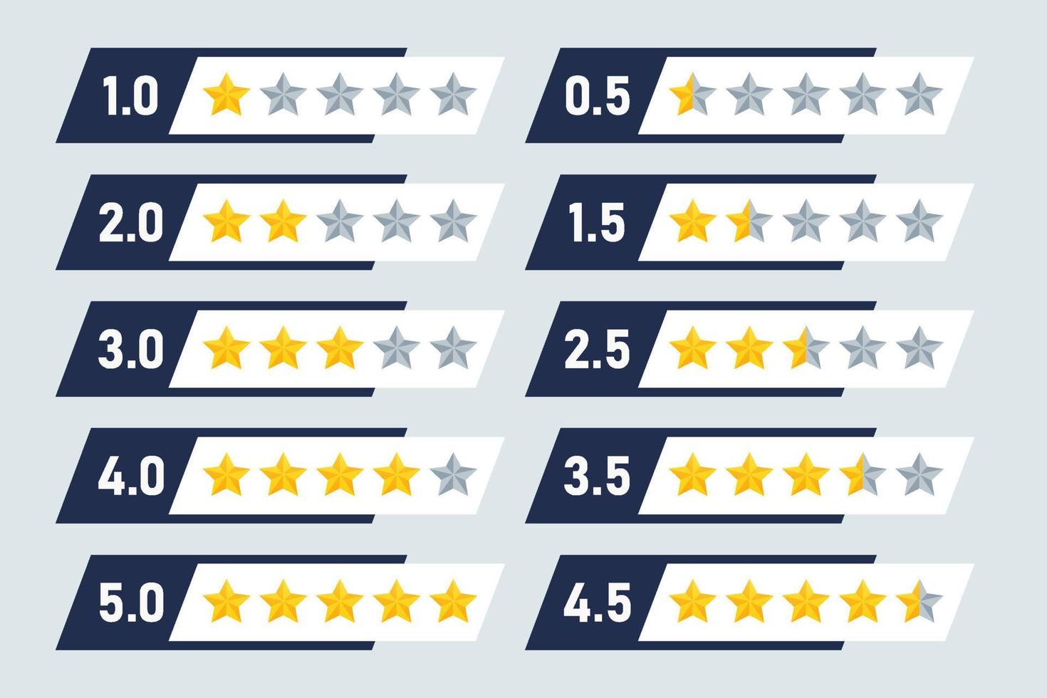 set rating stars review symbol quality service star rate customers feedback template design vector
