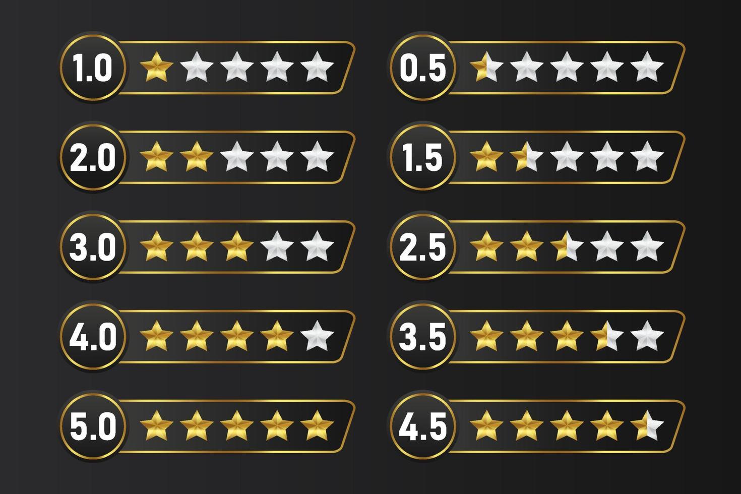 set rating stars review icon symbol quality service customers feedback dark gold rate template design element vector