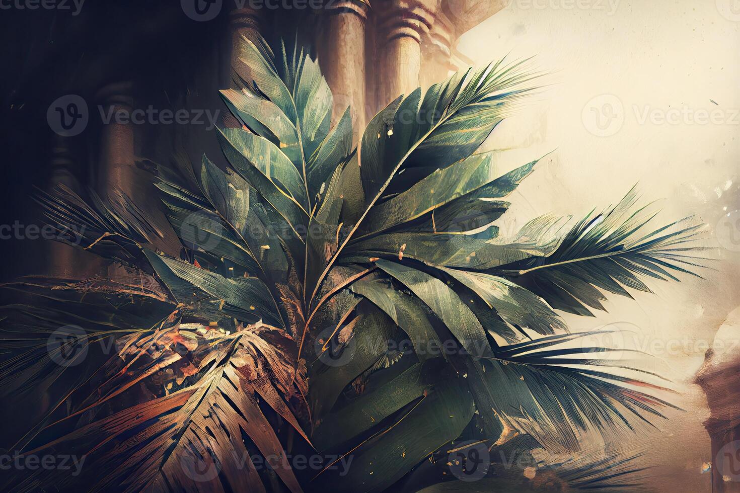 PalmSunday on the occasion of Jesus' entry into Jerusalem generrated ai photo