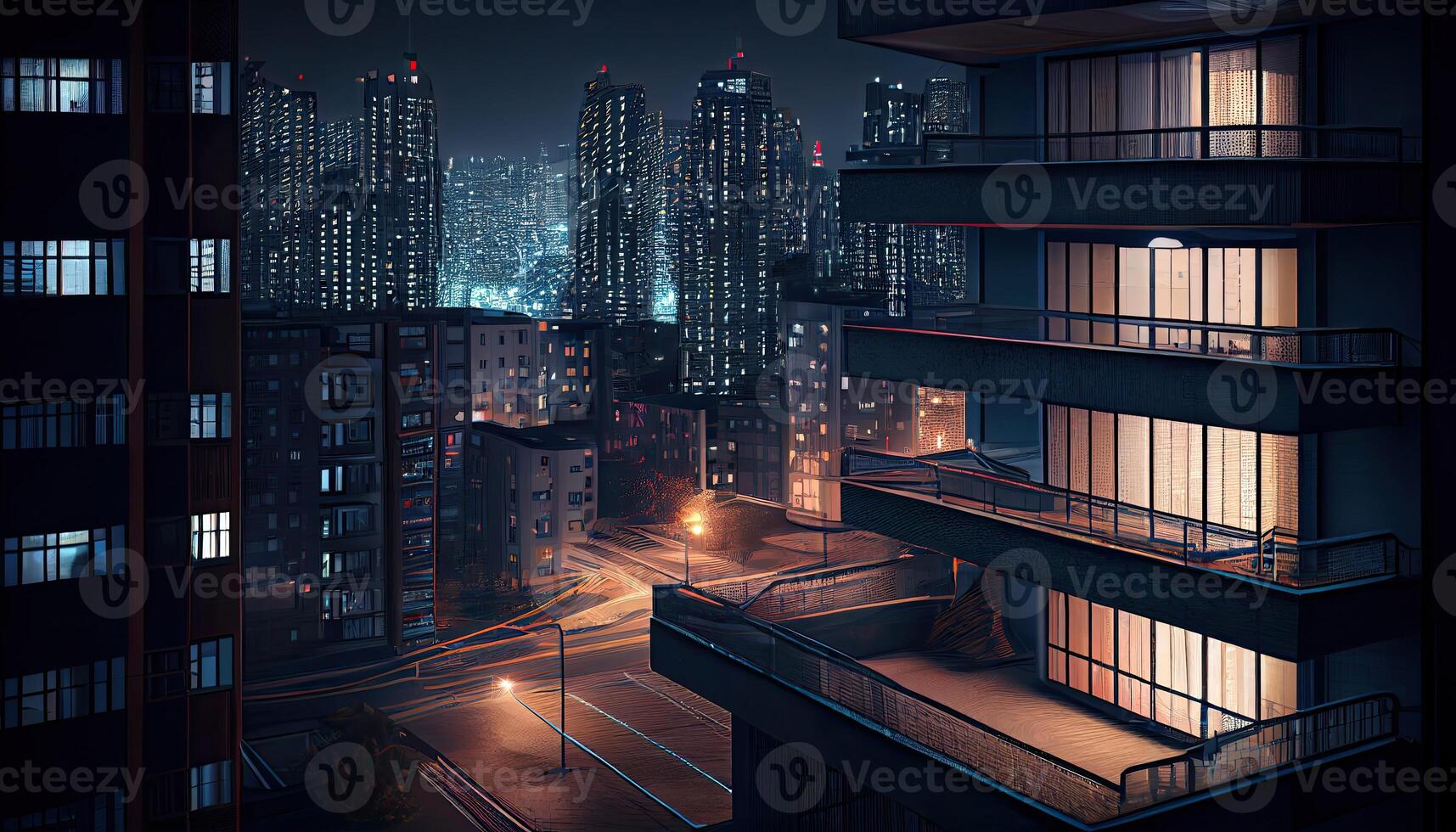 modern city At night photo