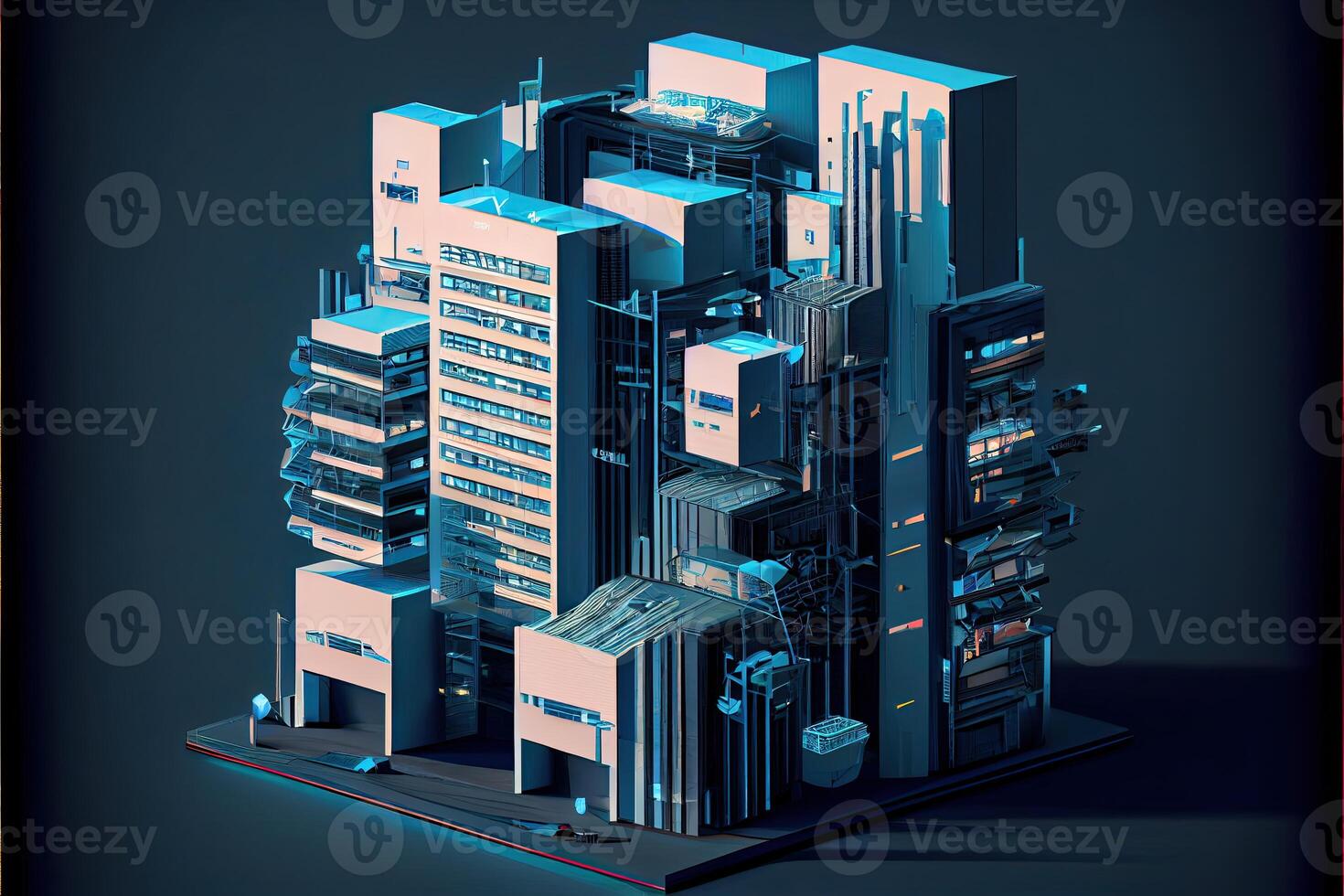 Development architecture computer systems of Futuristic modern photo