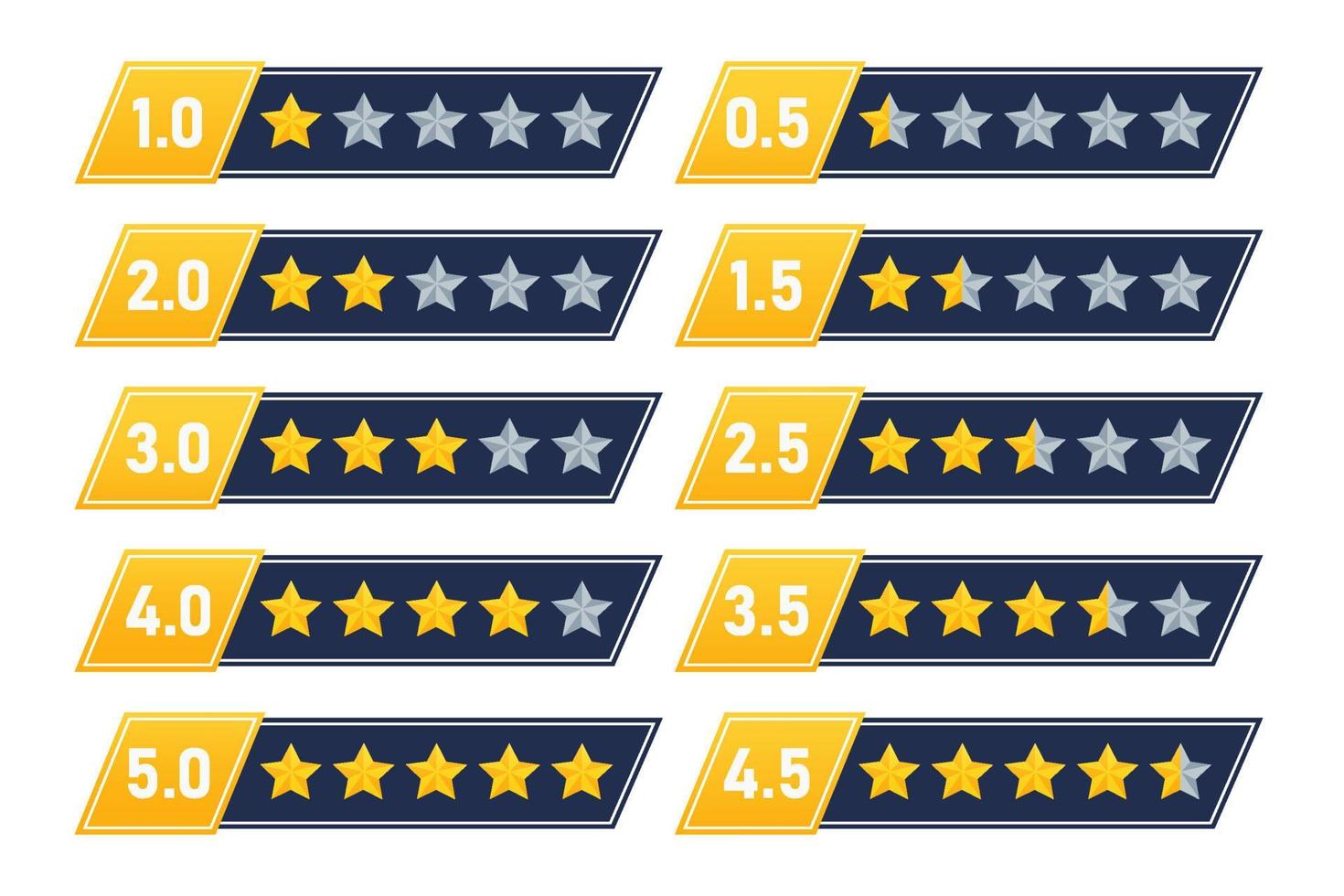 set stars rating review icon symbol quality service customers feedback star rate template design element vector