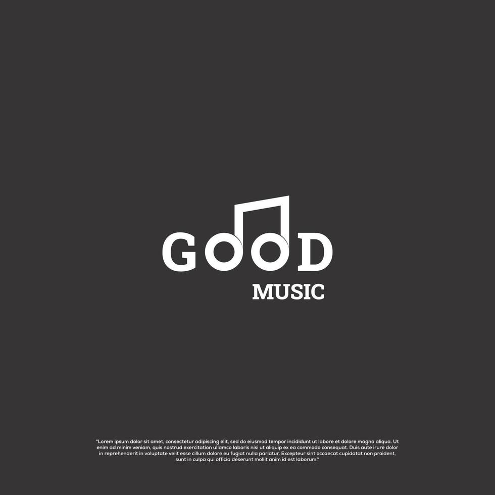 bueno música logo diseño palabra marca concepto vector