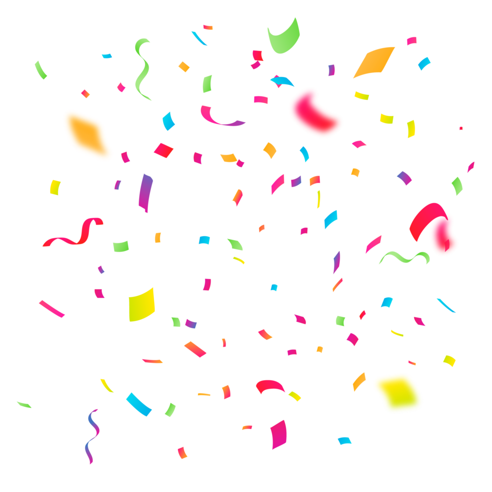 realistic colorful confetti background png