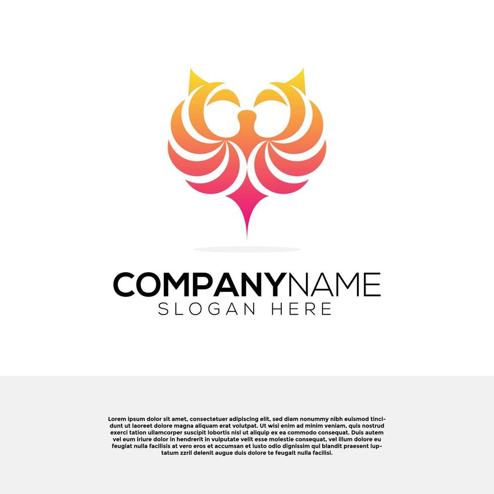 Phoenix logo creative icon vector design. Logo design inspiration