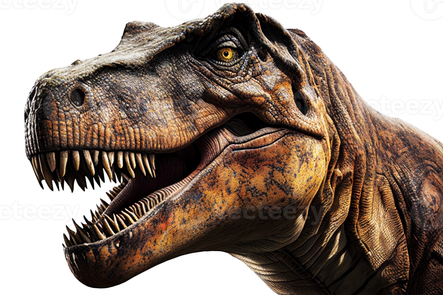 T-Rex dinosaur isolated on transparent background. Ai generated. png