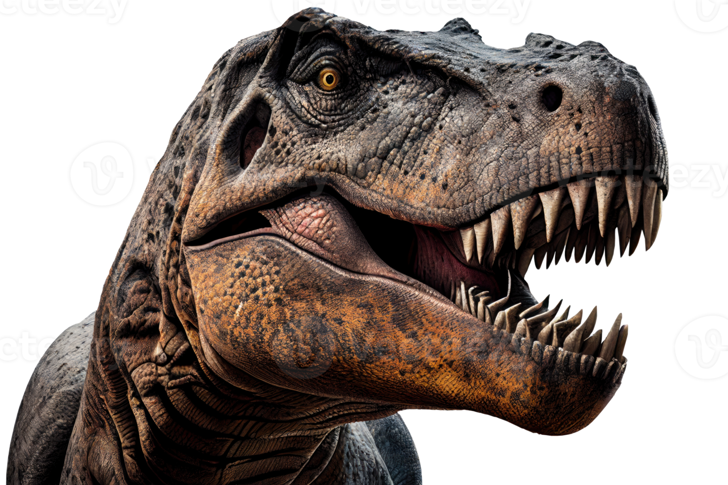 T-Rex Dinosaurier isoliert auf transparent Hintergrund. ai generiert. png