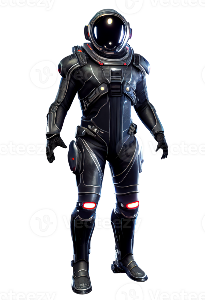 Space suits isolated on dark background. . png