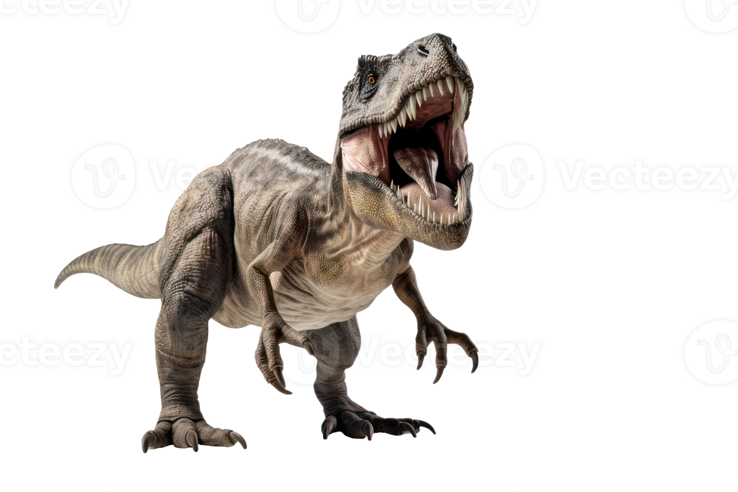 T-Rex Dinosaurier isoliert auf transparent Hintergrund. ai generiert. png