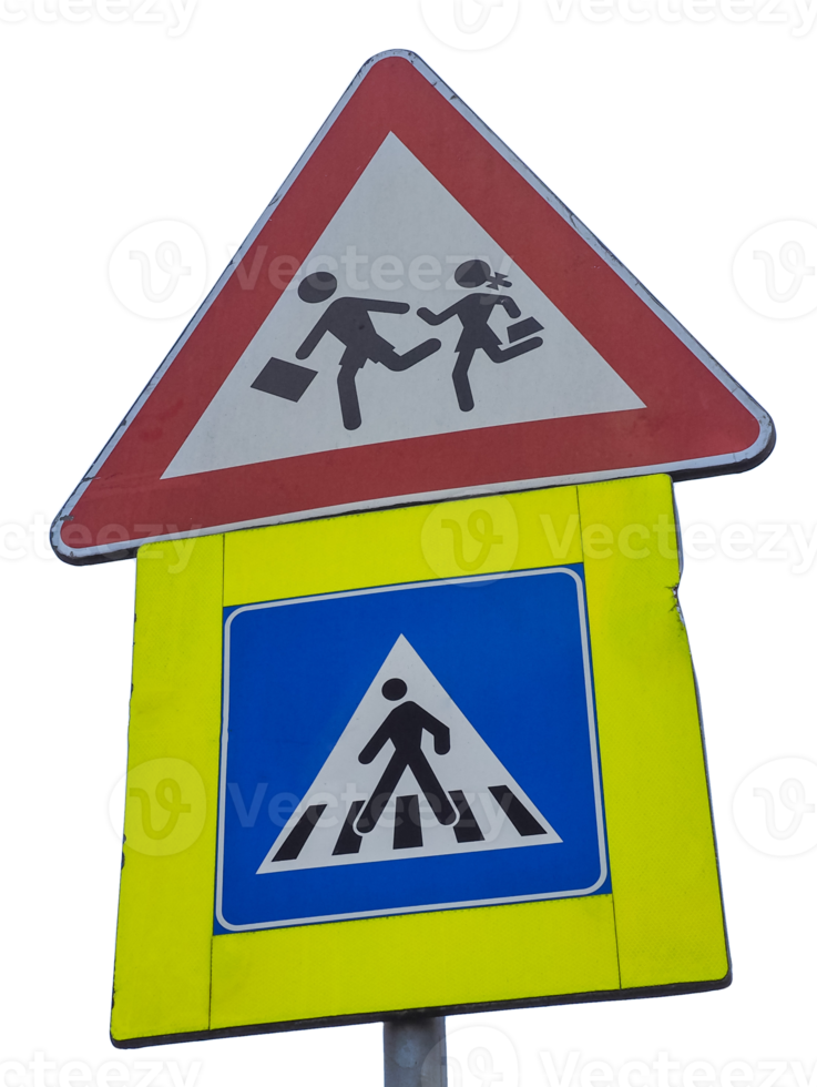 zebra crossing and school sign transparent PNG