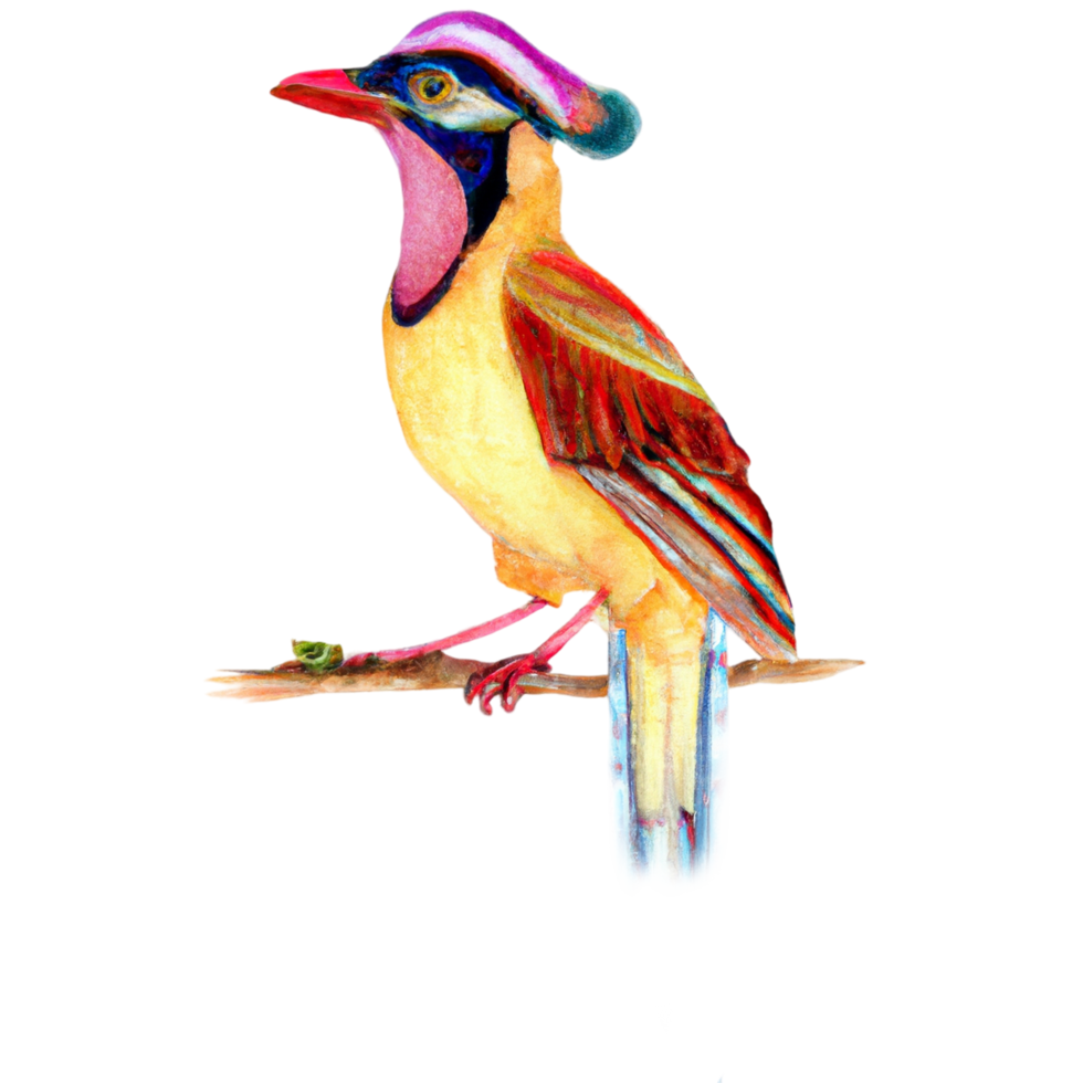 Folk Bird watercolor AI Generative png