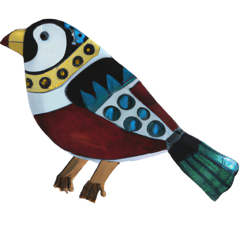 Folk Bird watercolor AI Generative png