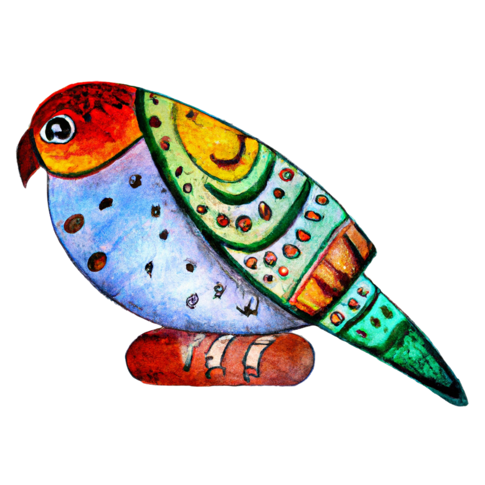 Folk Bird watercolor AI Generative png