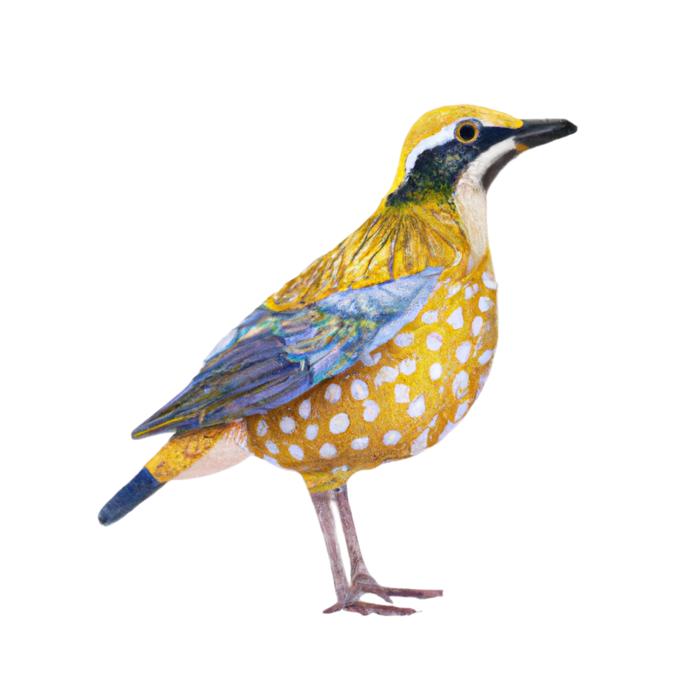 Folk Bird watercolor AI Generative png