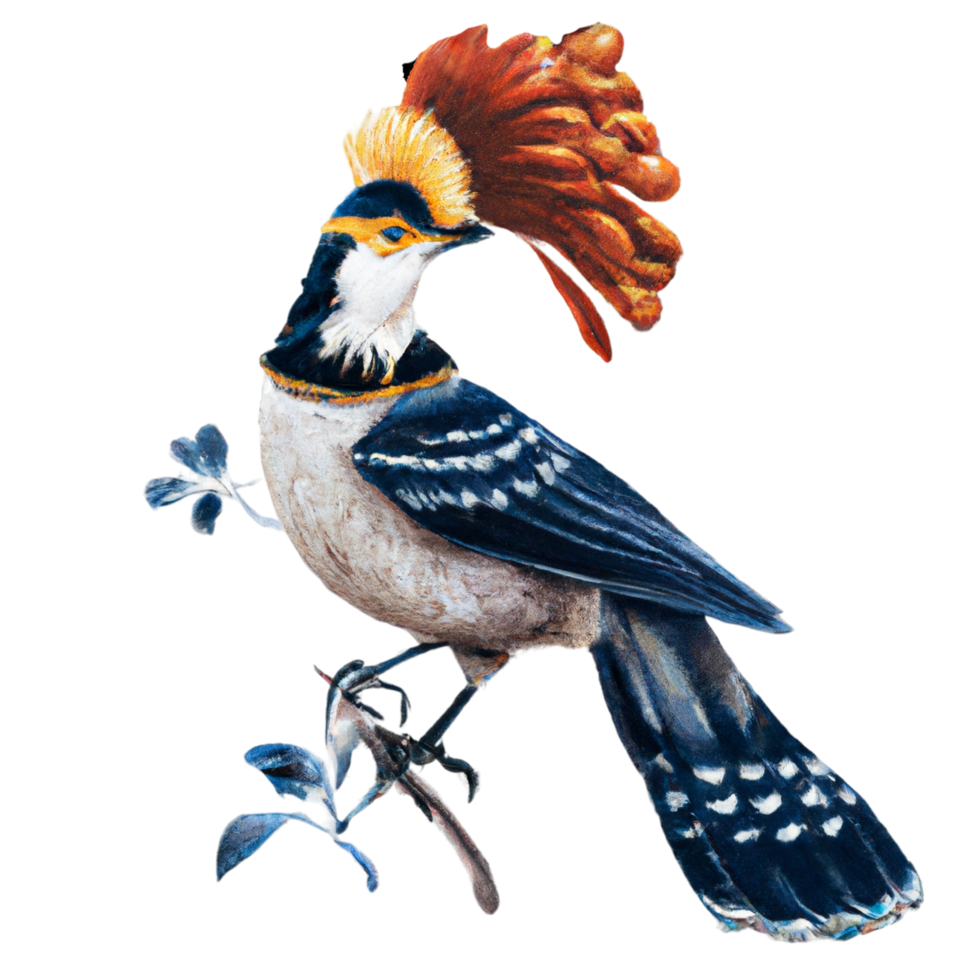 Folk Bird watercolor AI Generative png