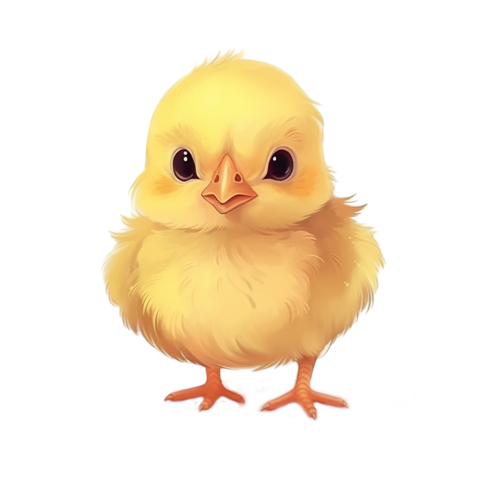 linda bebé amarillo pollo ai generativo png