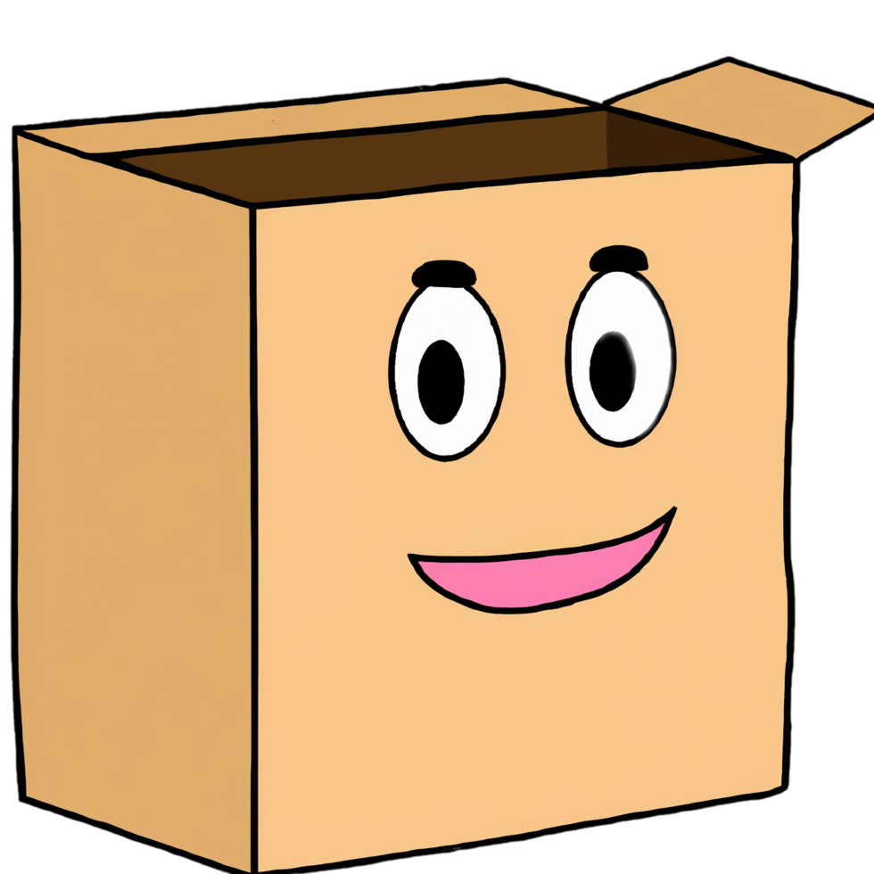 cartone animato divertente casa scatola ai generativo png