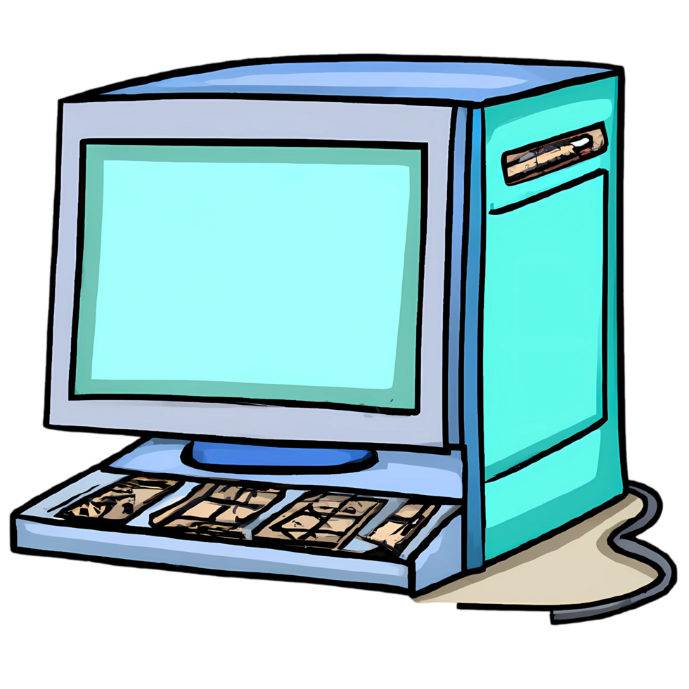 escritorio computadora dibujos animados generativo png