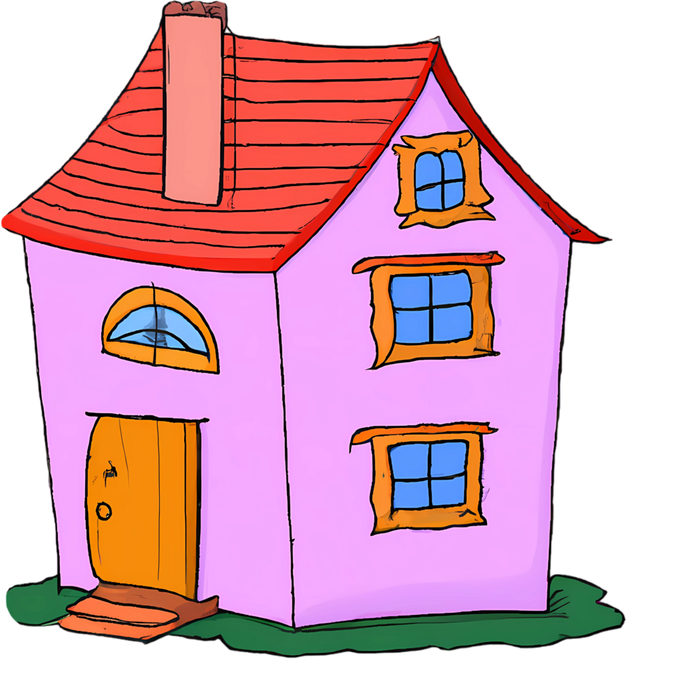 cartoon house on a white background png