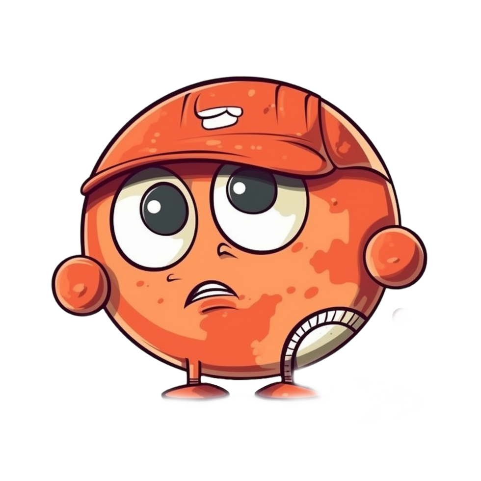 Funny baseball ball with big eyes png