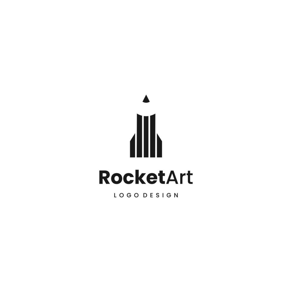 creative logo design combining rocket and pencil. prefect for art companies, or education. vector