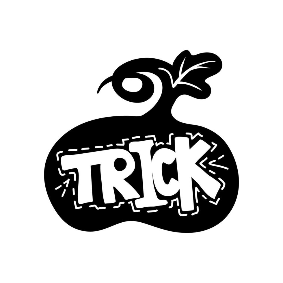 Halloween pumpkin in doodle style.  Vector hand drawn Line art illustrations .