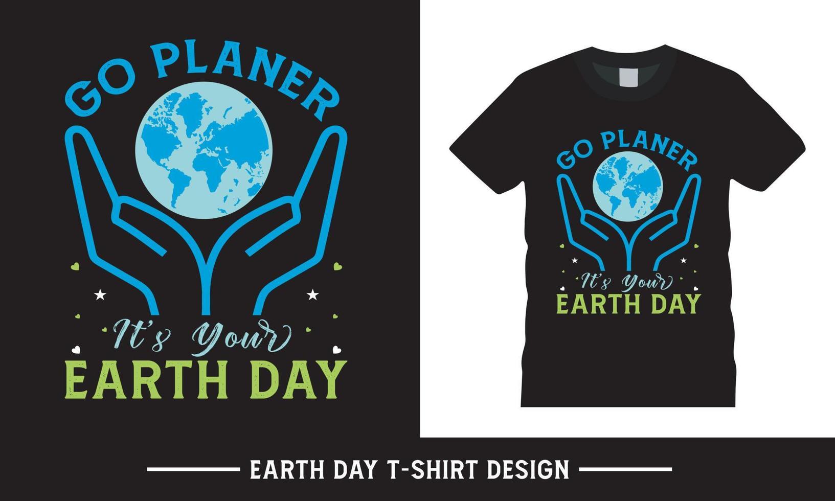 Earth day typography vector tshirt desig template pro vector