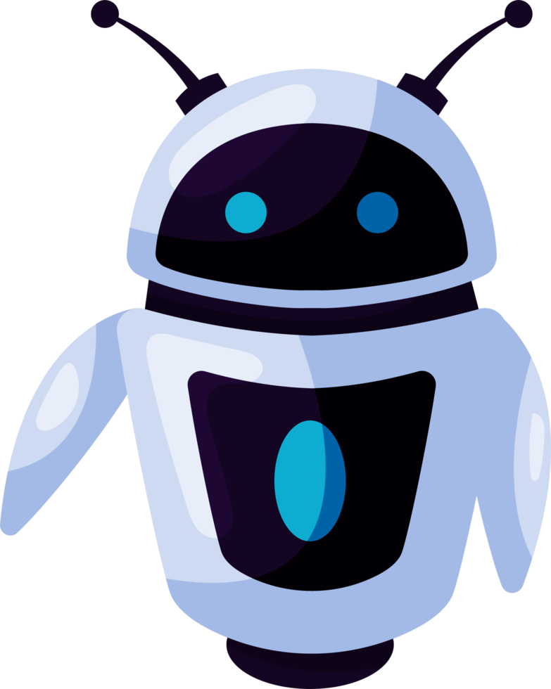 Chat bot icon with artificial intelligence. Illustration of a cute