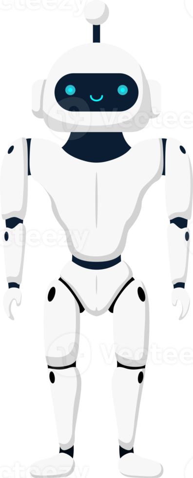 Cute robot, chatbot, AI bot character design illustration. AI technology and cyber character. Futuristic technology service and communication artificial intelligence concept png