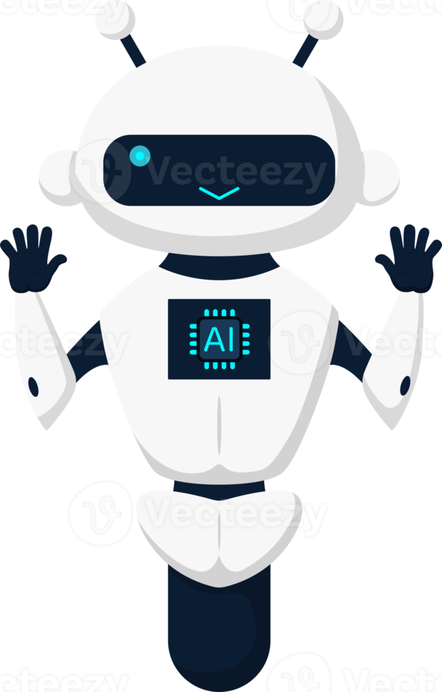 carino robot, chatbot, ai Bot personaggio design illustrazione. ai tecnologia e informatica carattere. futuristico tecnologia servizio e comunicazione artificiale intelligenza concetto png