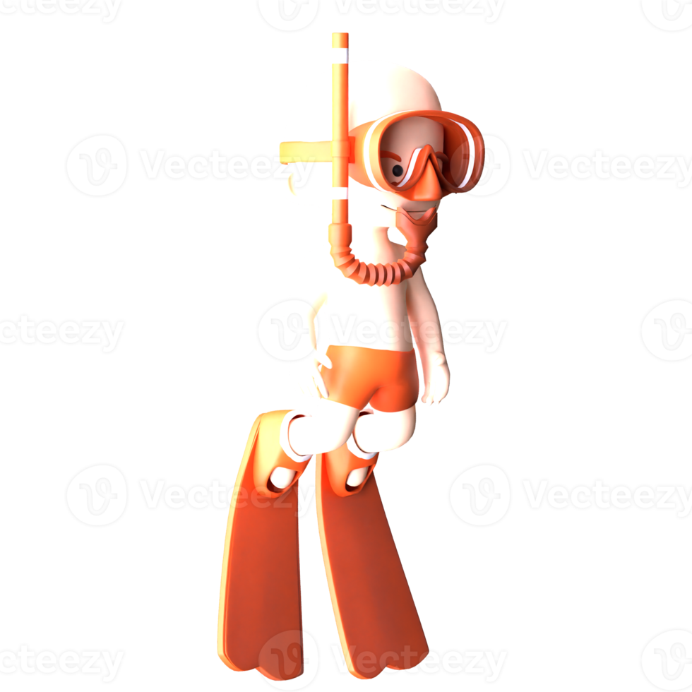 3d personaje bucear para tu proyecto png