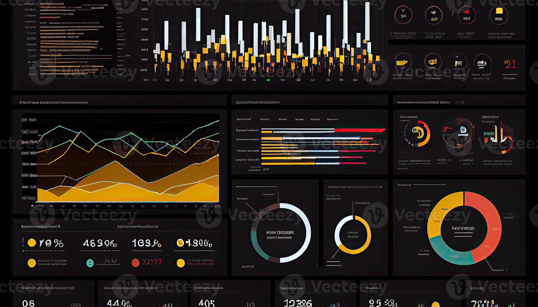 Analyst working on business analytics dashboard photo