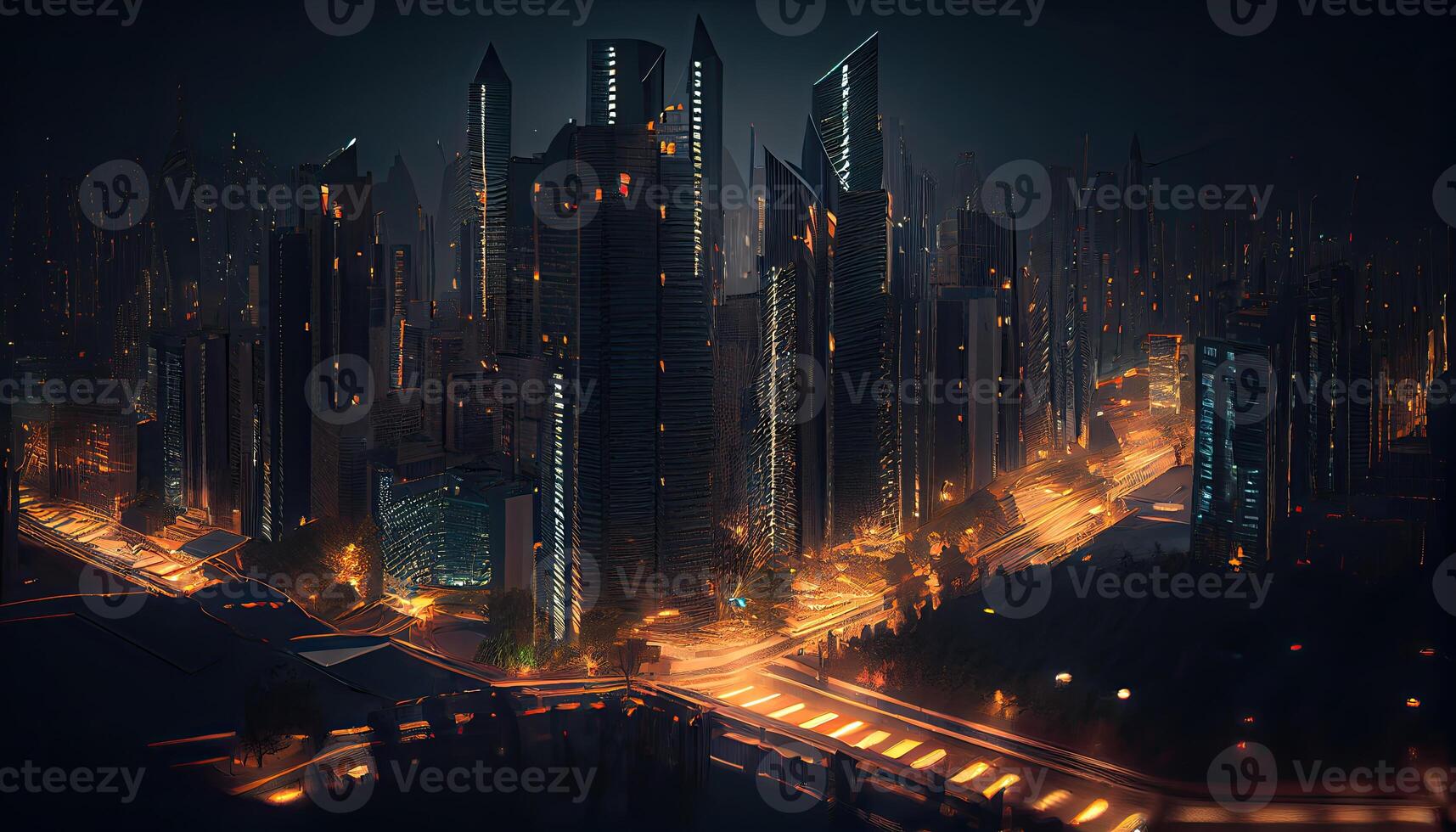 modern city At night photo