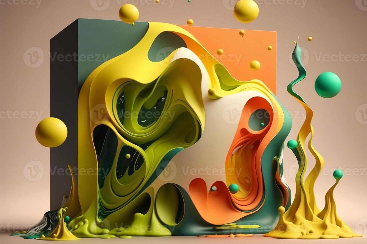 3d abstract Earth day art composition. Global warming artwork. photo