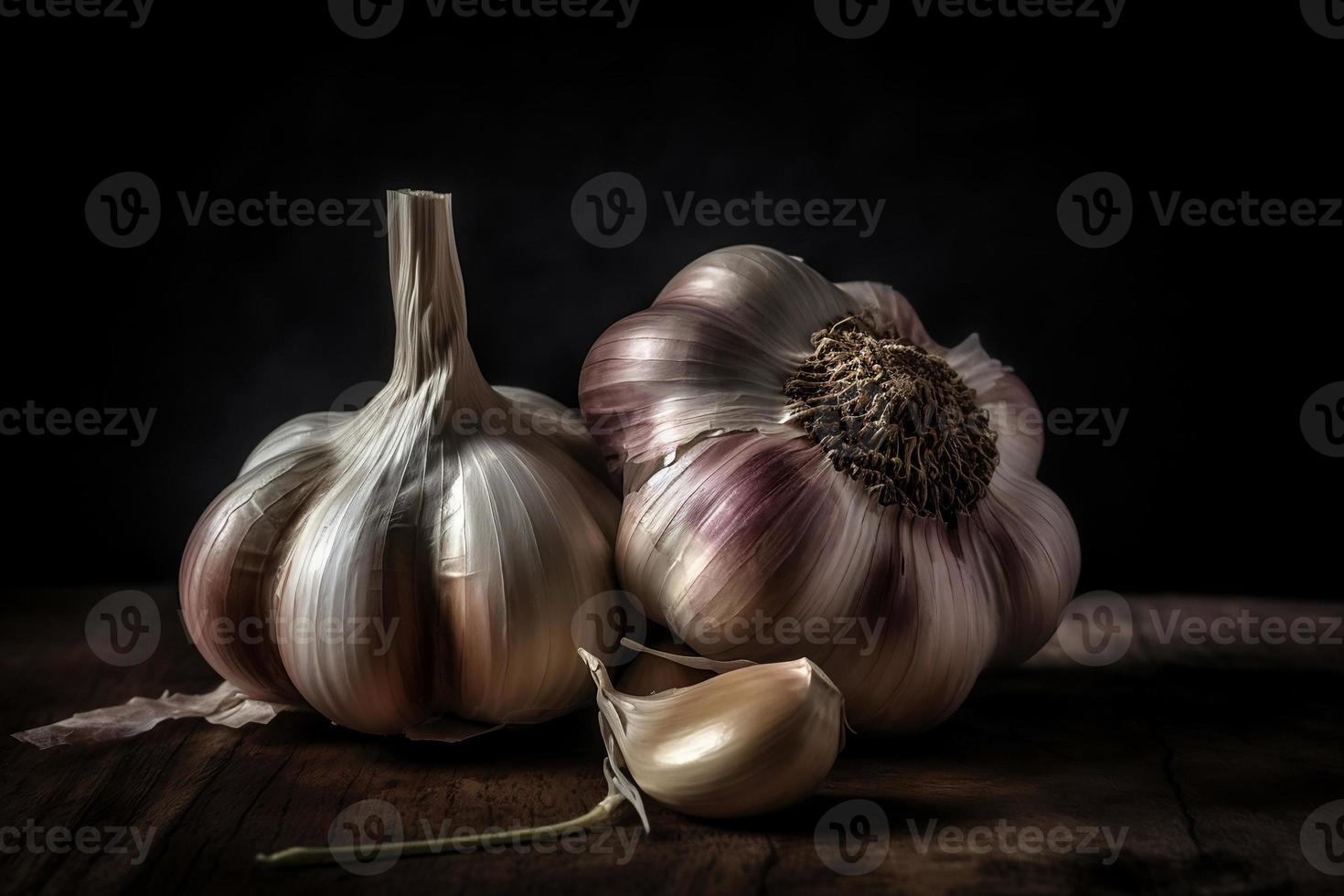 Garlic close-up. AI Generated photo