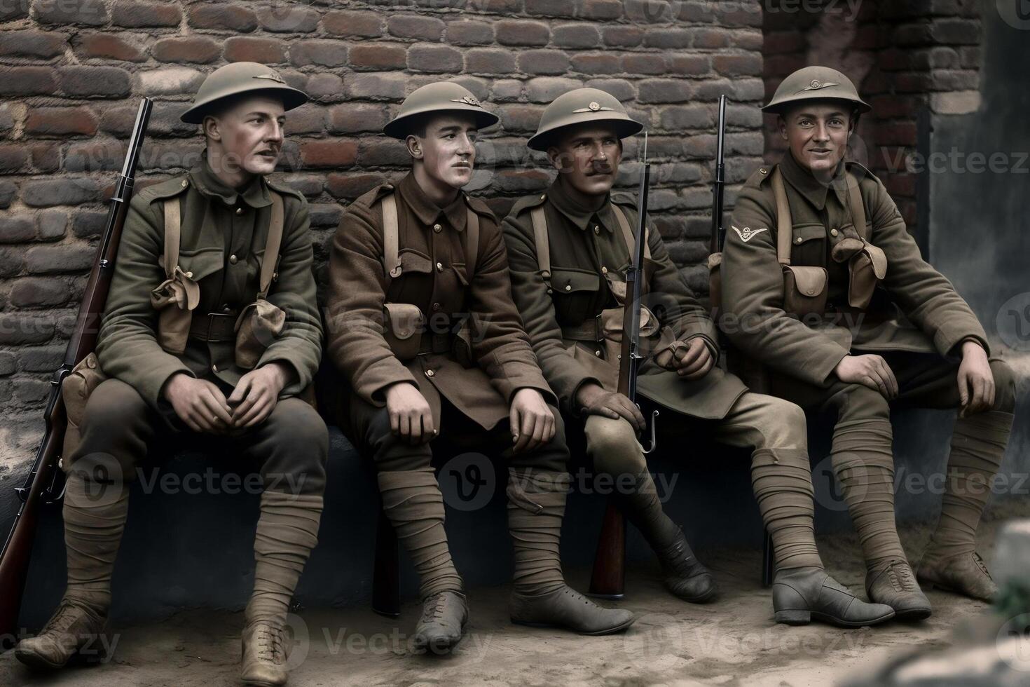 soldados de el primero mundo guerra. ai generado foto