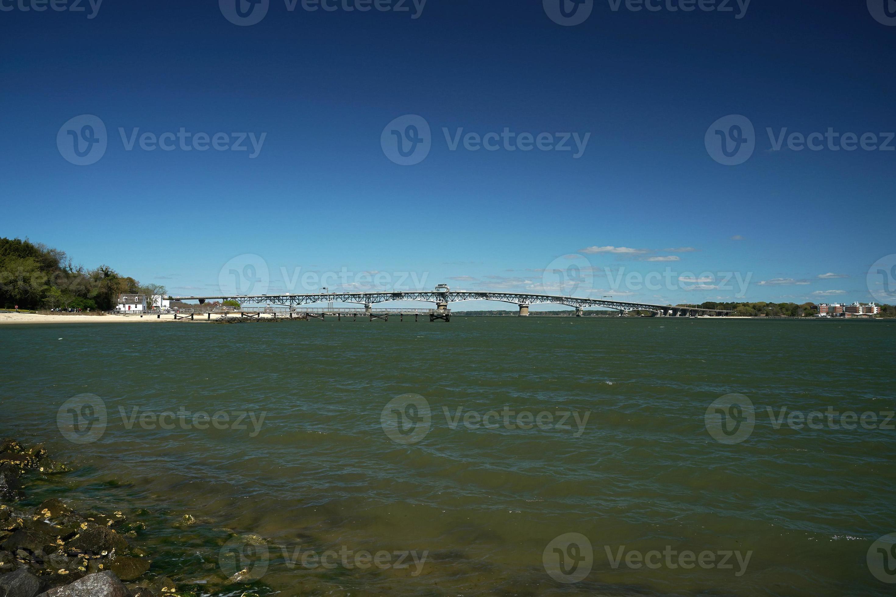 The York river and beach in Yorktown Virginia overlooking the Coleman