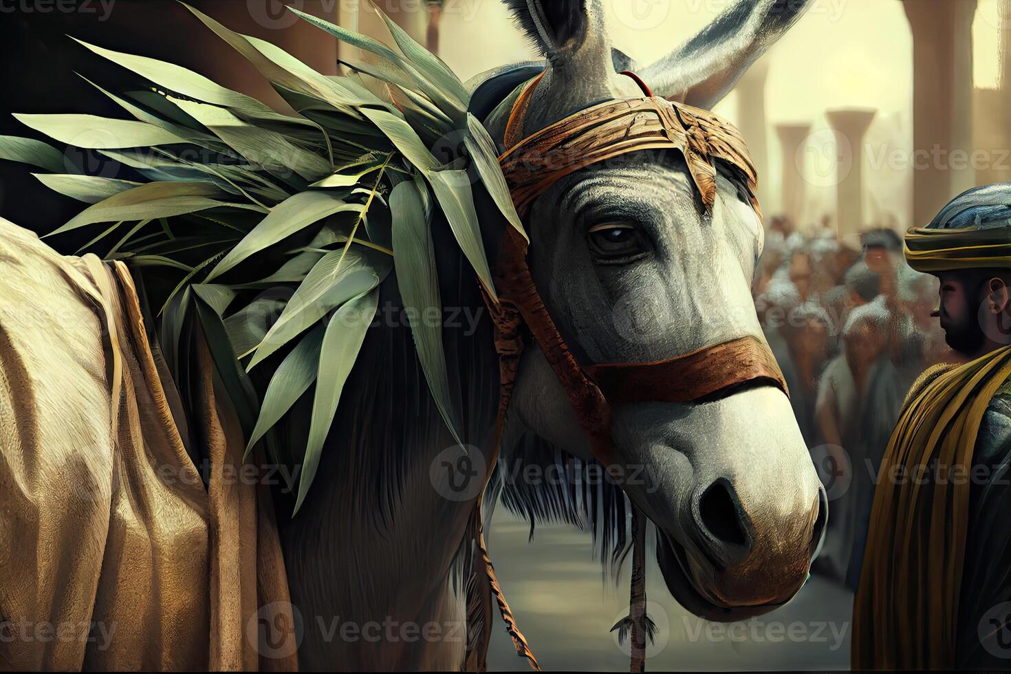 PalmSunday on the occasion of Jesus' entry into Jerusalem generrated ai photo