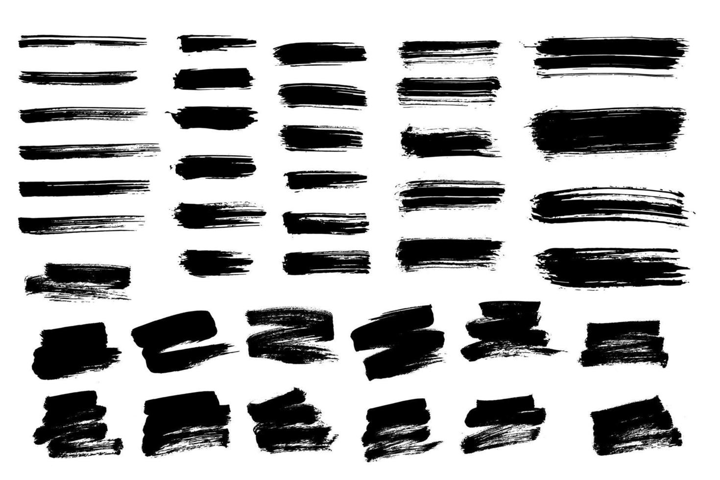 Vector set paint brush strock. Text boxes for banner.