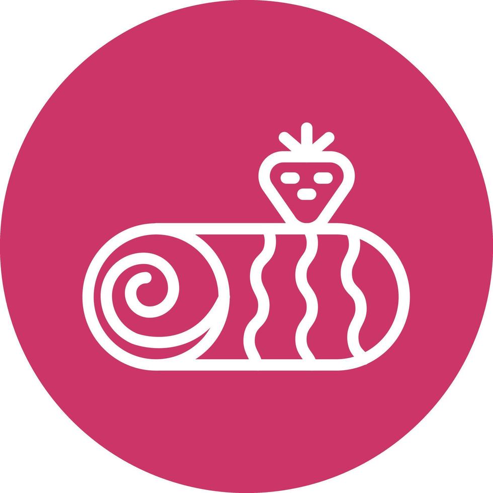 Roll Cake Vector Icon Design