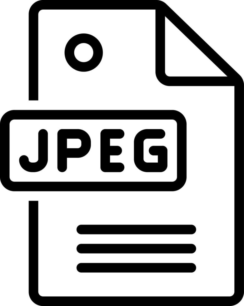 line icon for jpeg vector
