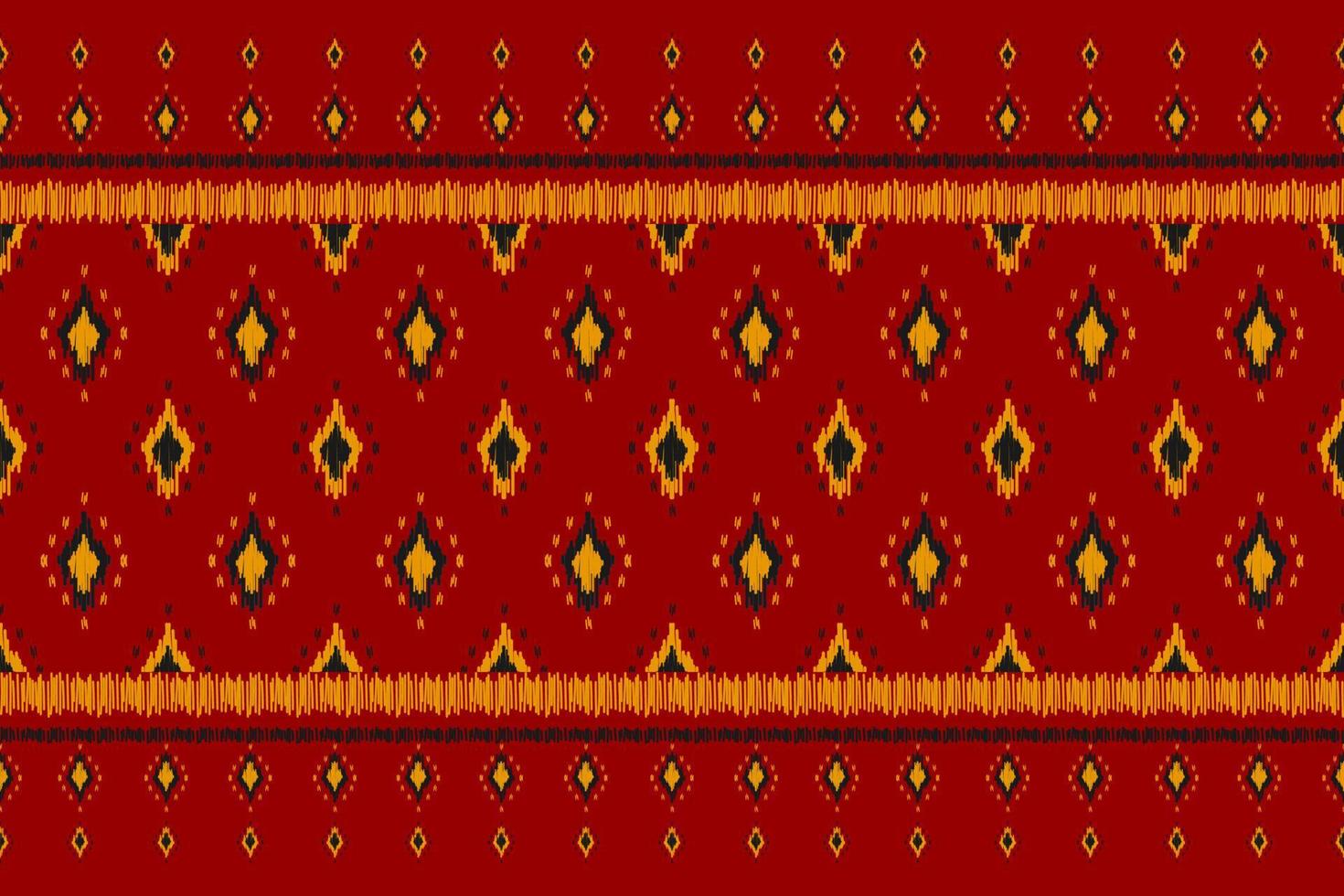 Carpet ikat red pattern art. Geometric ethnic ikat seamless pattern in tribal. American and Mexican style. vector
