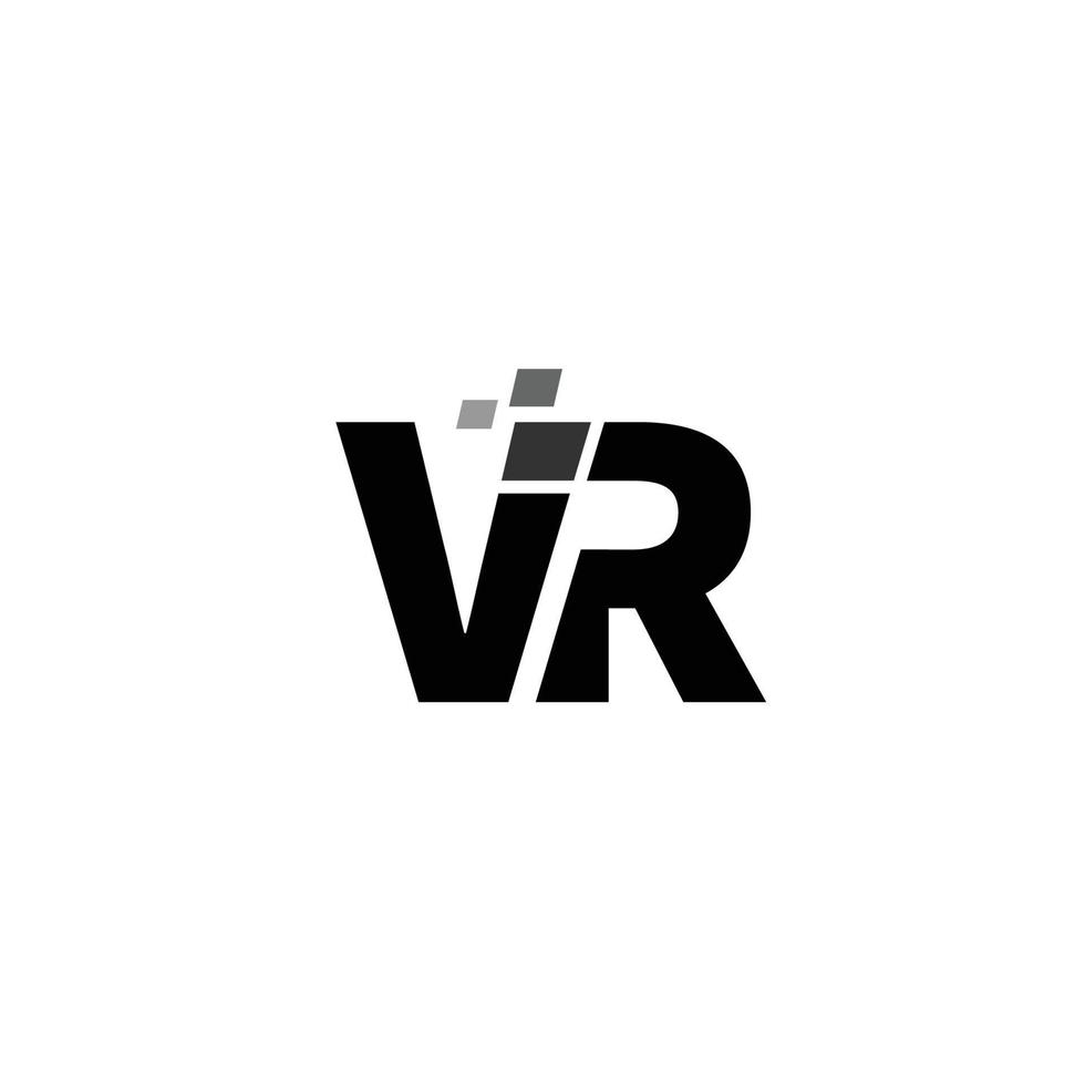 v r virtual 3d font modern technology logo virtual reality vector